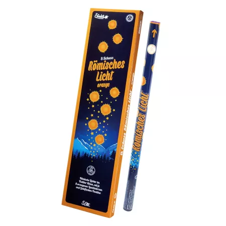 Rzymskie Ognie 8 Schuss Römisches Licht Kal. C - Orange Pomarańczowy 5 sztuk