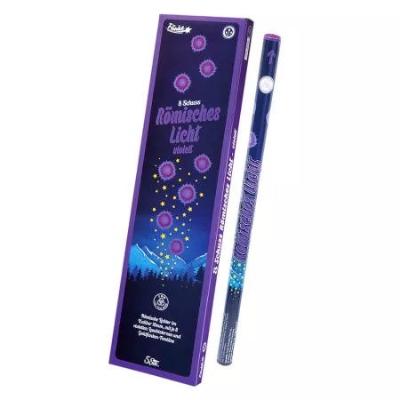 Rzymskie Ognie 8 Schuss Römisches Licht Kal. C - Violett Fioletowe 5 sztuk