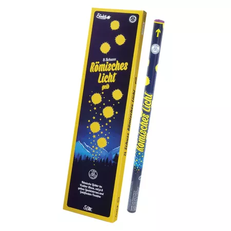 Rzymskie Ognie 8 Schuss Römisches Licht Kal. C - Gelb Żółty 5 sztuk