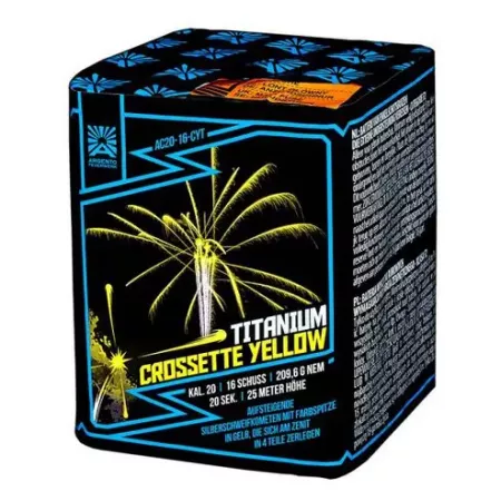 Wyrzutnia Titanium Crossette Yellow16 strzałów 20 mm